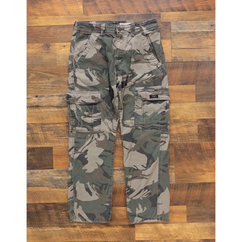Wrangler Faded Woodland Camo Cargo Pants Mens 30x30 Fits 30x28 Gorpcore Military